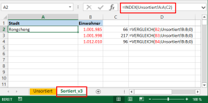 Zum Vergrößern bitte auf das Bild klicken Schritt 7: Die INDEX-Funktion