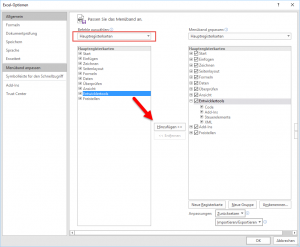 Zum Vergrößern bitte auf das Bild klicken Entwicklertools aktivieren (ab Excel 2010)