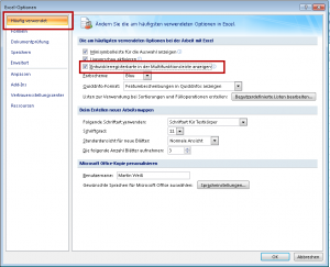 Zum Vergrößern bitte auf das Bild klicken Entwicklertools aktivieren (Excel 2007)