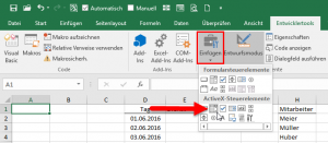 Zum Vergrößern bitte auf das Bild klicken Kombinationsfeld aus den ActiveX-Steuerelementen