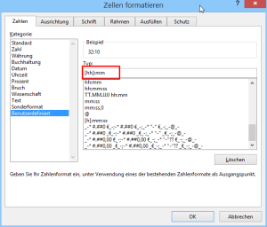 Benutzerdefiniertes Format