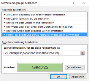 Zum Vergrößern bitte auf das Bild klicken Variante 1: Die SUCHEN-Funktion