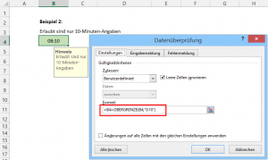Zum Vergrößern bitte auf das Bild klicken Nur aufgerundete Zeiten zulassen