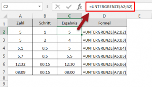 Zum Vergrößern bitte auf das Bild klicken Beispiele für UNTERGRENZE