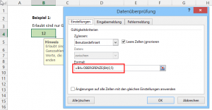 Zum Vergrößern bitte auf das Bild klicken Eingabeprüfung definieren