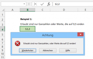 Zum Vergrößern bitte auf das Bild klicken Angezeigte Fehlermeldung