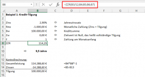 Beispiel 1: Kredit-Tilgung