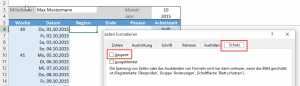 Zum Vergrößern bitte auf das Bild klicken Zellschutz entfernen