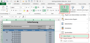 Zum Vergrößern bitte auf das Bild klicken Bedingte Formatierung aufrufen