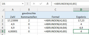 Zum Vergrößern bitte auf das Bild klicken Die ABRUNDEN-Funktion