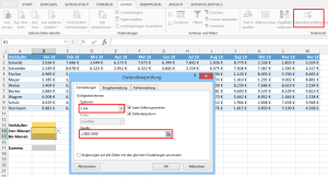 Zum Vergrößern bitte auf das Bild klicken Dropdown-Liste für die Monatsauswahl