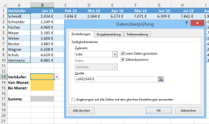 Zum Vergrößern bitte auf das Bild klicken Dropdown-Liste für die Verkäuferauswahl