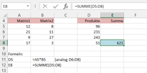 Zum Vergrößern bitte auf das Bild klicken Beispiel 1: SUMMENPRODUKT (Variante1)