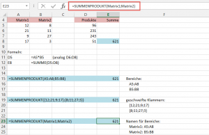Zum Vergrößern bitte auf das Bild klicken Beispiel 1: SUMMENPRODUKT (Variante 3)