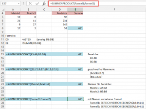 Zum Vergrößern bitte auf das Bild klicken Beispiel 1: SUMMENPRODUKT (Variante 4)