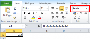 Zum Vergrößern bitte auf das Bild klicken Als Bruch formatiert