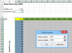 Zum Vergrößern bitte auf das Bild klicken Werte festlegen