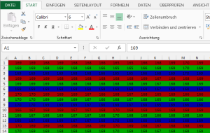 Zum Vergrößern bitte auf das Bild klicken In Excel-Tabelle umgewandeltes Foto