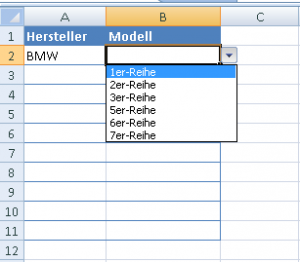 Zum Vergrößern bitte auf das Bild klicken Dynamische Drop-Down-Liste