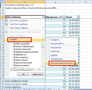 Benutzerdefinierter Filter