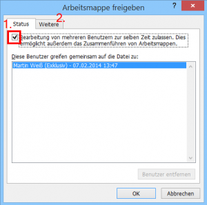 Zum Vergrößern bitte auf das Bild klicken Gemeinsame Bearbeitung zulassen