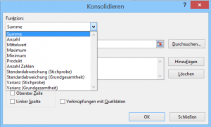 Zum Vergrößern bitte auf das Bild klicken Konsolidieren: Summe