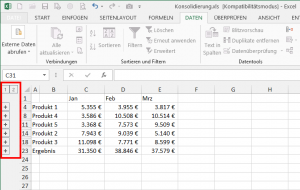 Zum Vergrößern bitte auf das Bild klicken Konsolidierte Tabelle