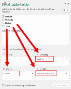 Zum Vergrößern bitte auf das Bild klicken Felder dazufügen (Fortsetzung)