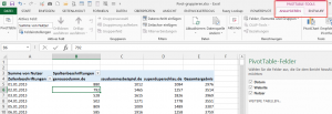 Zum Vergrößern bitte auf das Bild klicken Pivot-Tabelle im Rohzustand