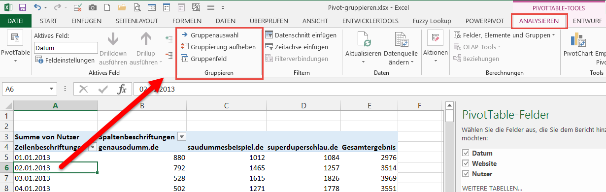 Verdichten Und Gruppieren In Pivot Tabellen Der Tabellenexperte