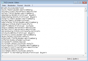 Zum Vergrößern bitte auf das Bild klicken Quelldatei im CSV-Format