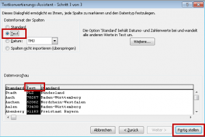 Zum Vergrößern bitte auf das Bild klicken Textkonvertierung Schritt 3