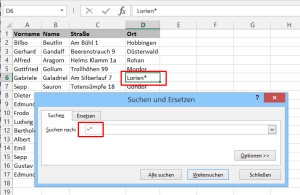 Zum Vergrößern bitte auf das Bild klicken Die Suche nach Sonderzeichen