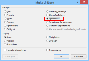 Zum Vergrößern bitte auf das Bild klicken Spaltenbreite übertragen