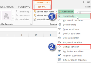 Zum Vergrößern bitte auf das Bild klicken Ausrichten der Objekte