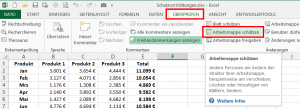 Zum Vergrößern bitte auf das Bild klicken Arbeitsmappe schützen