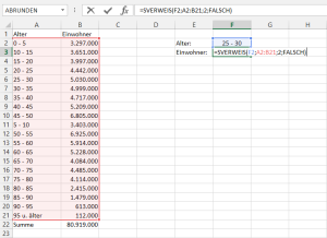 Zum Vergrößern bitte auf das Bild klicken Der einfache SVERWEIS