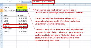 Zum Vergrößern bitte auf das Bild klicken Falsches Geburtsdatum