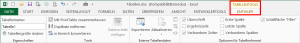 Zum Vergrößern bitte auf das Bild klicken Neues Register "Tabellentools - Entwurf"