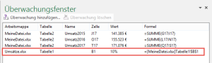 Zum Vergrößern bitte auf das Bild klicken Zellen in anderen Dateien überwachen