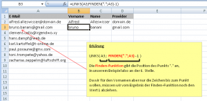Zum Vergrößern bitte auf das Bild klicken Extraktion des Vornamens