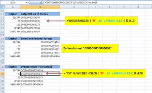 Zum Vergrößern bitte auf das Bild klicken Zahlenformat vs. WIEDERHOLEN()