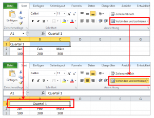 Zum Vergrößern bitte auf das Bild klicken Zellen verbinden